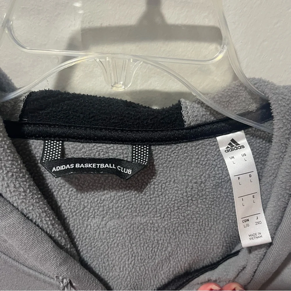 Adidas ClimaWarm Men’s Gray Full Zip Hoodie Jacket Size Large Basketball‎ Club